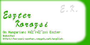 eszter korozsi business card